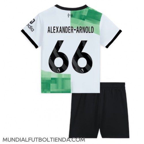 Camiseta Liverpool Alexander-Arnold #66 Segunda Equipación Replica 2023-24 para niños mangas cortas (+ Pantalones cortos)